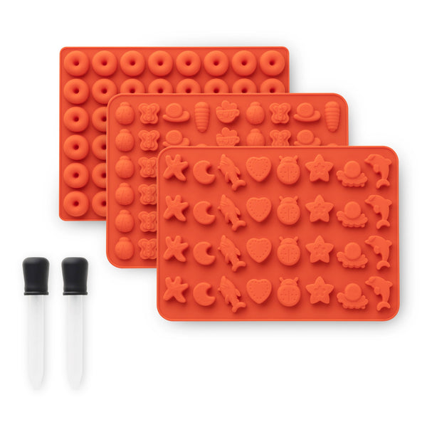 Silicone Edible Gummy Molds Kit with Droppers