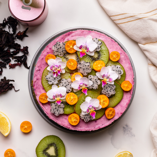 No-Bake Hibiscus Infused Vegan Cheesecake