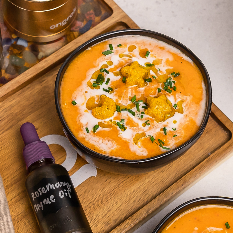 Pumpkin Soup with Polenta Croutons