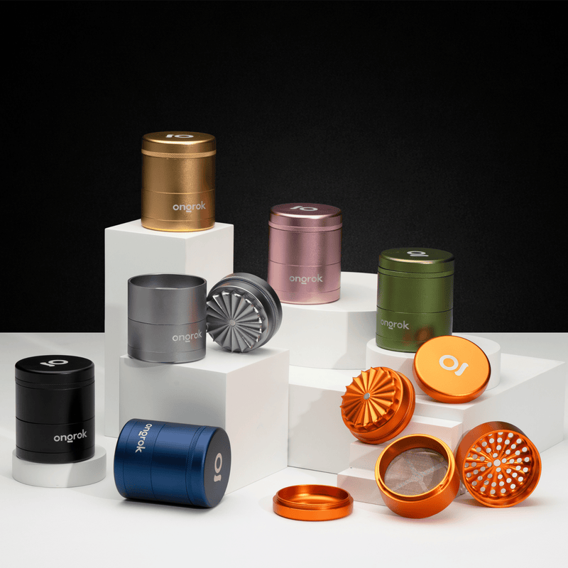 5 Piece, Flower Petal Toothless Grinder with Storage ONGROK USA 