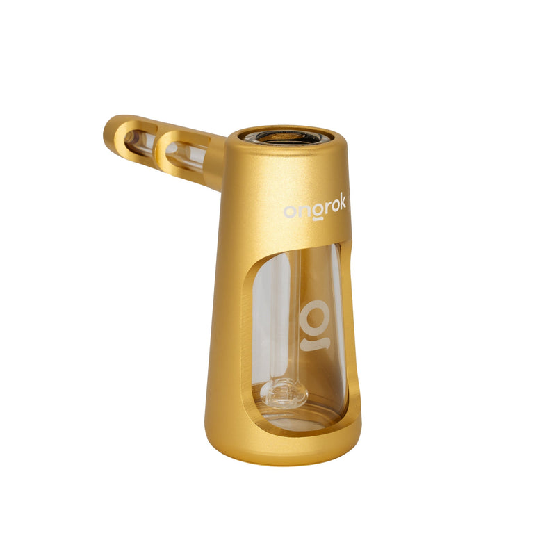 ONGROK Portable Glass Aluminum Bubbler Pipe ONGROK USA Gold 