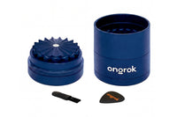 New Size! Mini 5 Piece, Flower Petal Toothless Grinder (2.2 inch) ONGROK USA Blue 