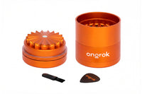 New Size! Mini 5 Piece, Flower Petal Toothless Grinder (2.2 inch) ONGROK USA Orange 