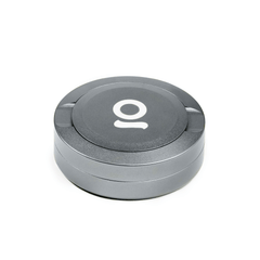 ONGROK Pouch Storage Puck in gray, closed, angled view of the logo lid