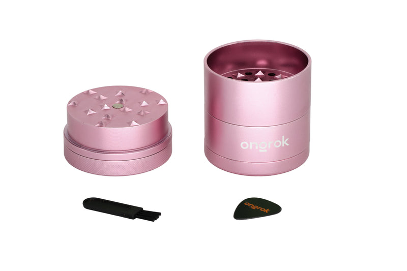 5 Piece Storage Grinder (Pyramid Teeth) ONGROK USA Pink 