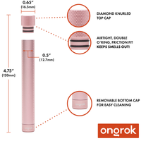 Premium Storage Tube | Single ONGROK USA Pink dimensions and specifications infographic