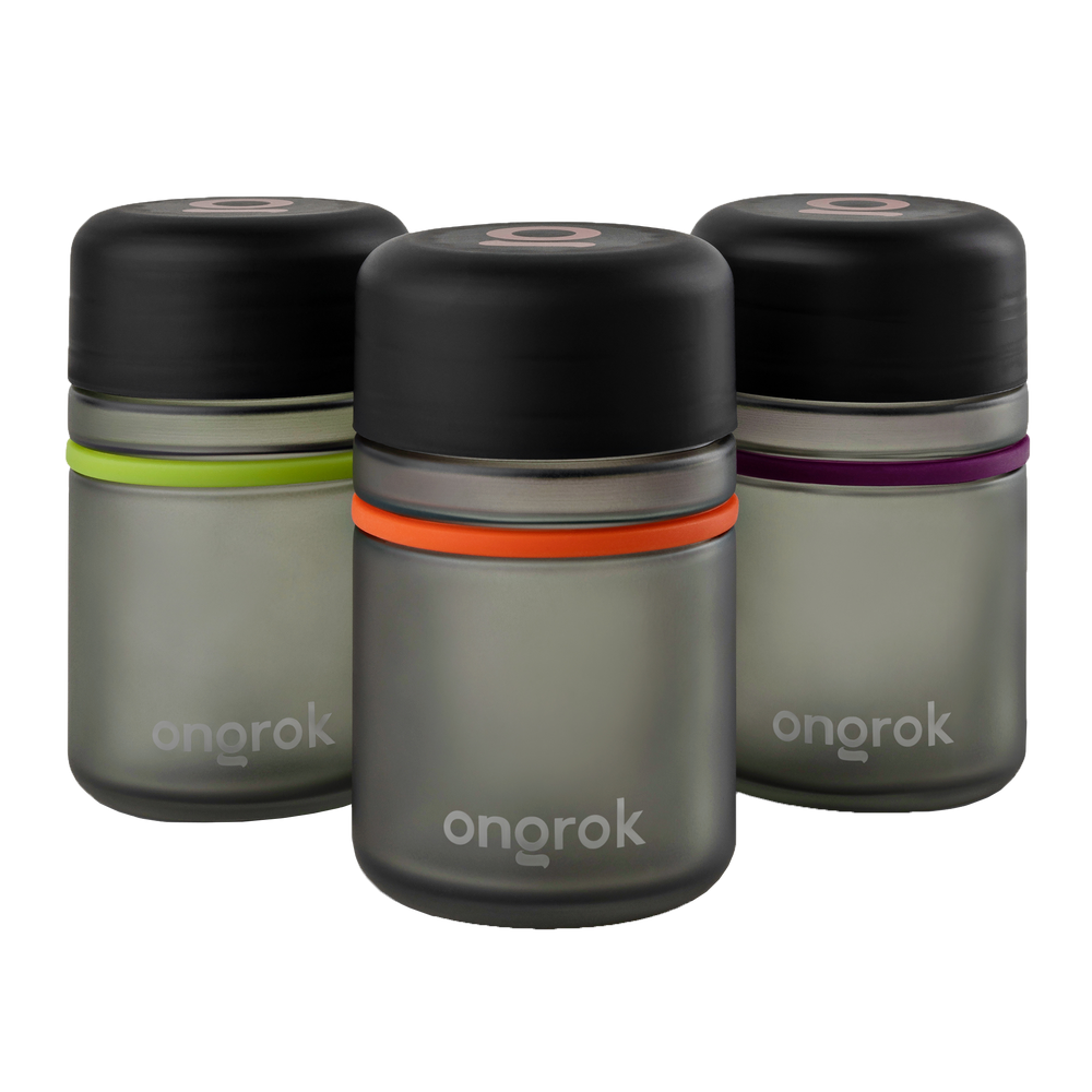 Child Resistant Glass Storage Jar, 3 pack x 180ml each ONGROK 