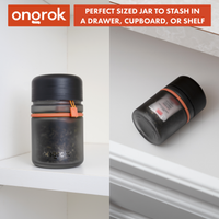 Child Resistant Glass Storage Jar, 3 pack x 180ml each ONGROK 