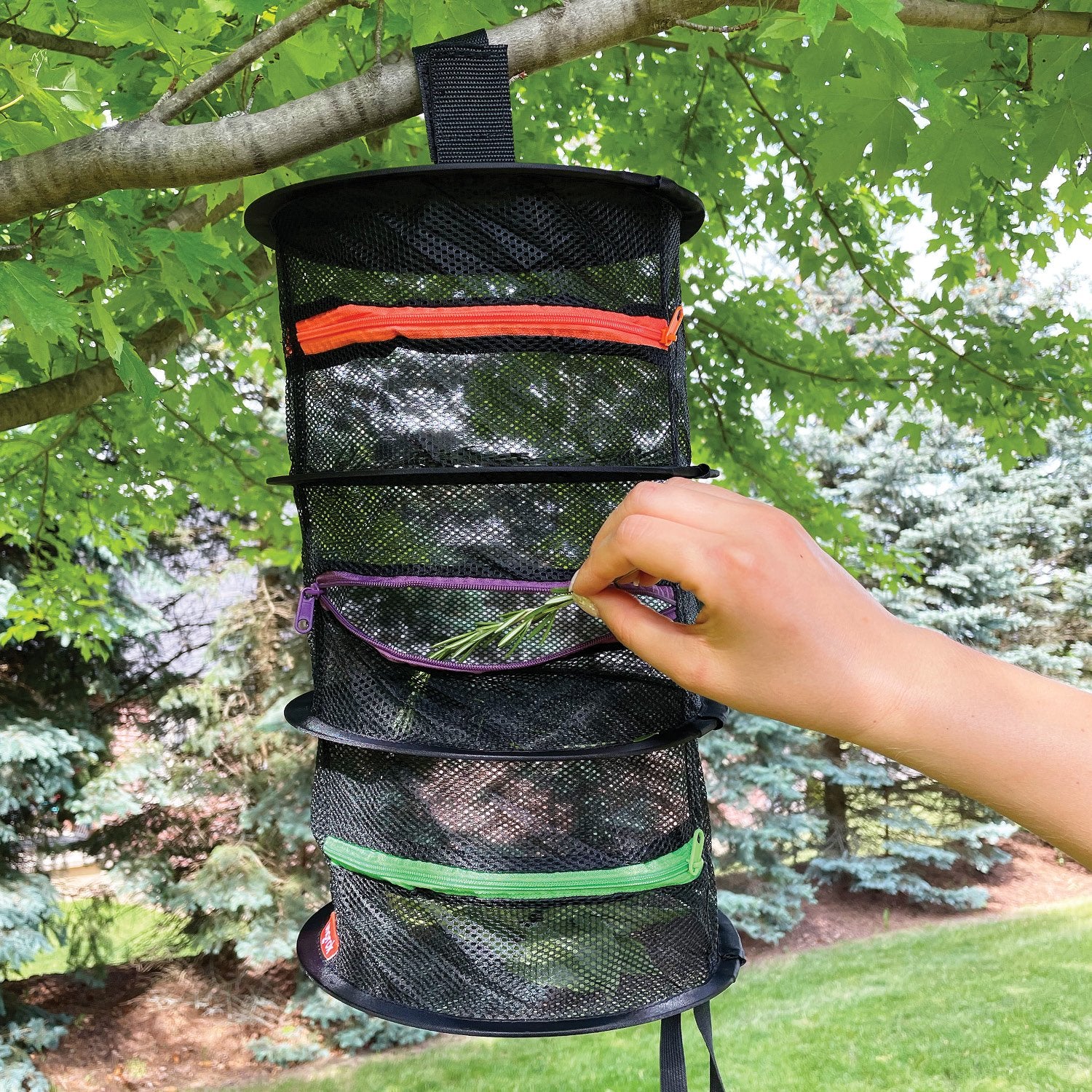 mesh for hanging plants non-toxic Mesh Herb Drying Net - Foldable with Zippers