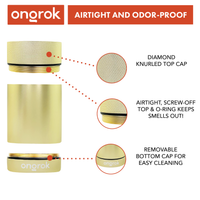 Aluminum Metal Storage Jar ONGROK USA Gold