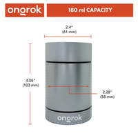 Aluminum Metal Storage Jar ONGROK USA Silver dimensions and specifications infographic
