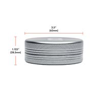 2 Piece Magnetic Grinder (50 mm) ONGROK USA Silver dimensions and specifications infographic