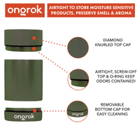 Aluminum Metal Storage Jar ONGROK USA Green