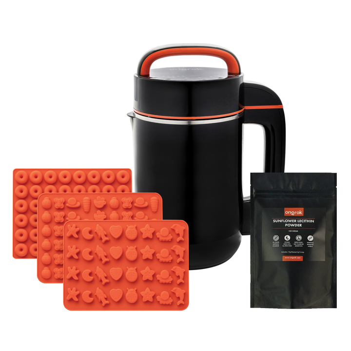 ONGROK Large Botanical Infuser and Edibles Bundle: infuser machine, three silicone mini molds and lecithin powder