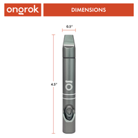 Meditation Pipe ONGROK USA Silver dimensions and specifications infographic