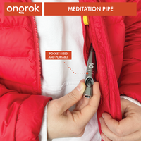 Meditation Pipe ONGROK USA Silver dimensions and specifications infographic