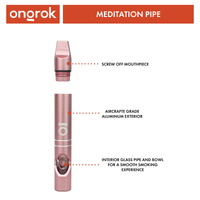 Meditation Pipe ONGROK USA Pink dimensions and specifications infographic