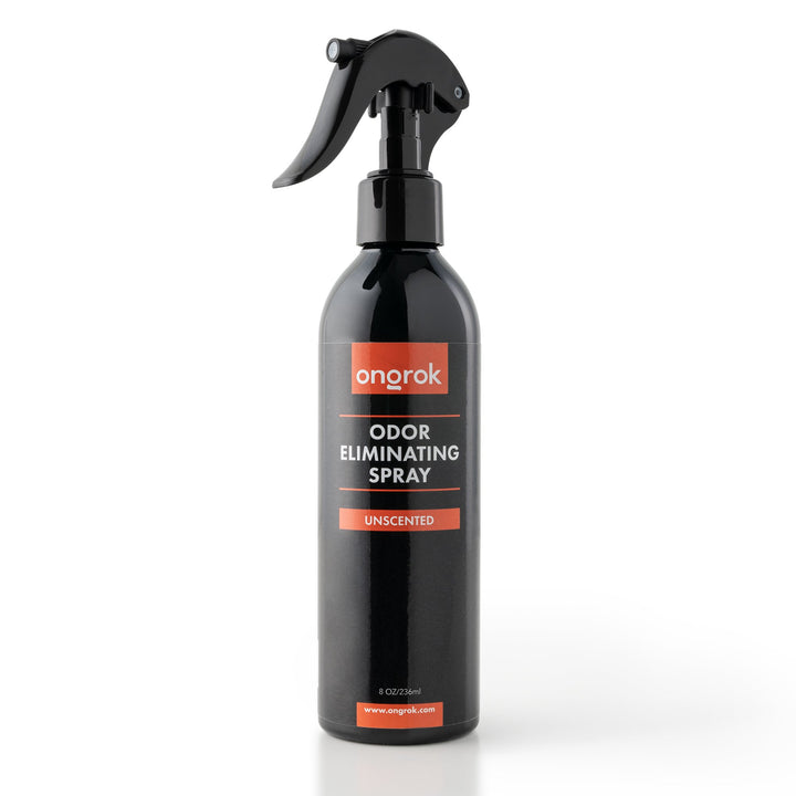ONGROK Odor Eliminating Spray, unscented, black trigger spray bottle, front view