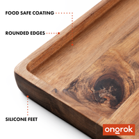 Premium Natural Acacia Wood Tray | 9.5" x 9.5" ONGROK 