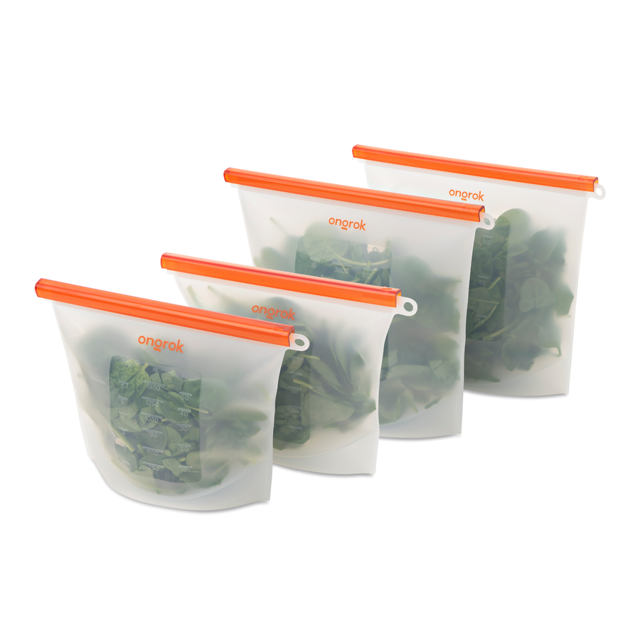 Reusable Silicone Food Storage Bags,WOHOME Airtight Seal Food