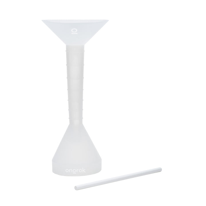 ONGROK Cone Loader in king size, frosted funnel, stepped tube and wide base with its packing rod